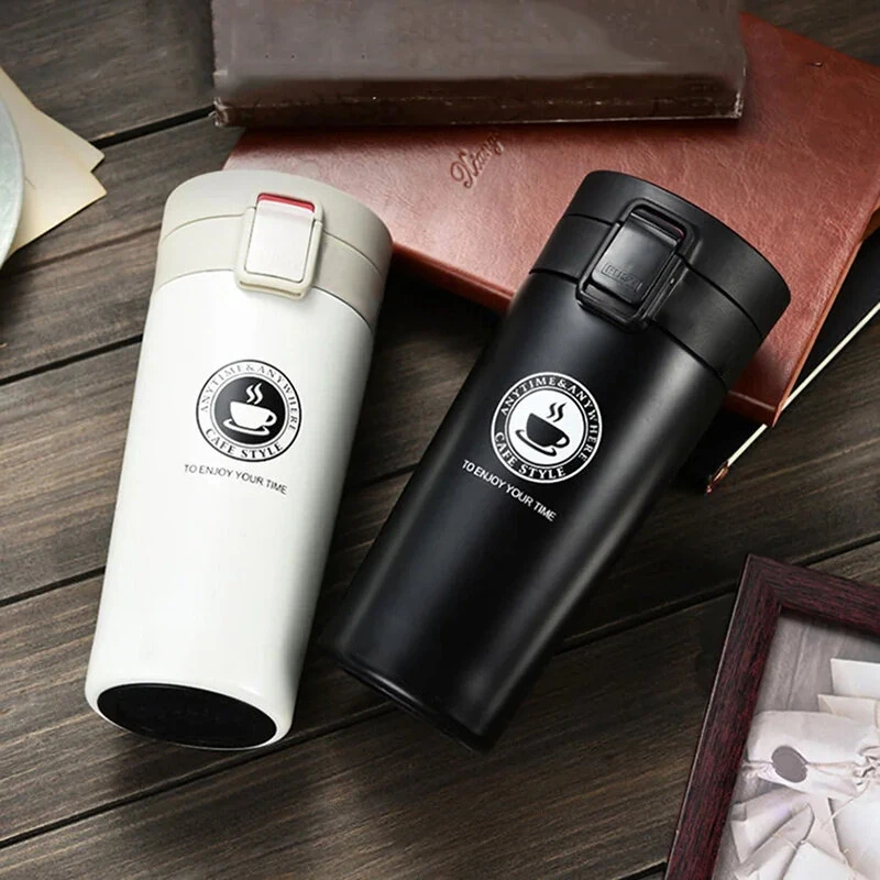 (image for) 380ml Thermal Bottle Coffee Mug Thermo Cup Thermos Flask Vacuum Cup Travel Portable Stainless Steel Water Bottle