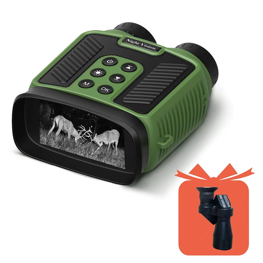 (image for) Compact Night Vision Binoculars for Adults with Infrared - Lightweight Digital Camera with 10x Optical Zoom and 2.5K UHD Video Resolution