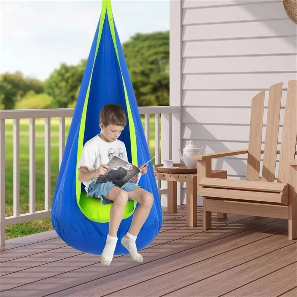 (image for) IPRee Portable Children's Sensory Hanging Chair Hammock Portable Parachute Swing Bed With Inflatable Cushion Indoor/Courtyard Play Seat with Inflatable Cushion